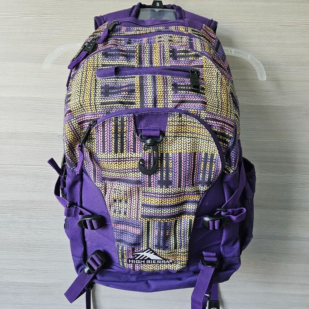 High Sierra Loop Daypack Water Resistant Backpack Purple Large Travel School Gym